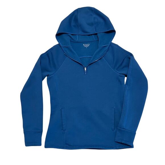 Athleta Women's Blue Quarter Zip Hoodie Size Small Long Sleeve Activewear - Picture 1 of 9